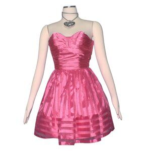 Betsey Johnson Retro Barbie Pink Strapless Cupcake Party Prom Dress 0